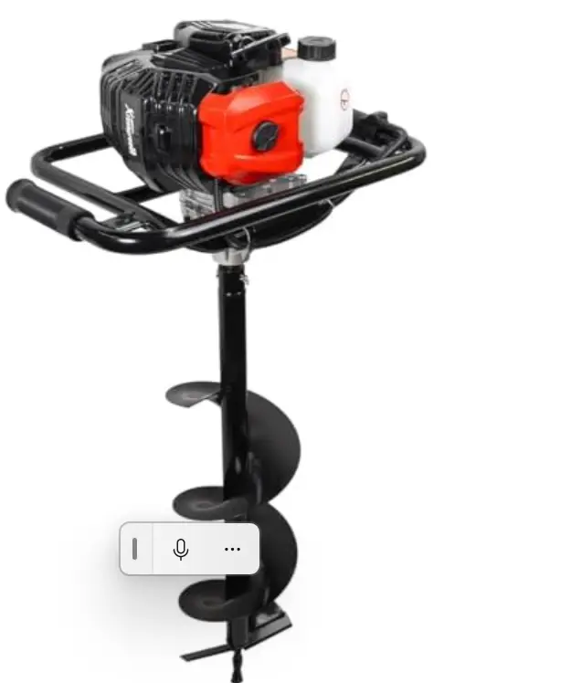 XtremepowerUS gas earth auger powerhead and drill detail